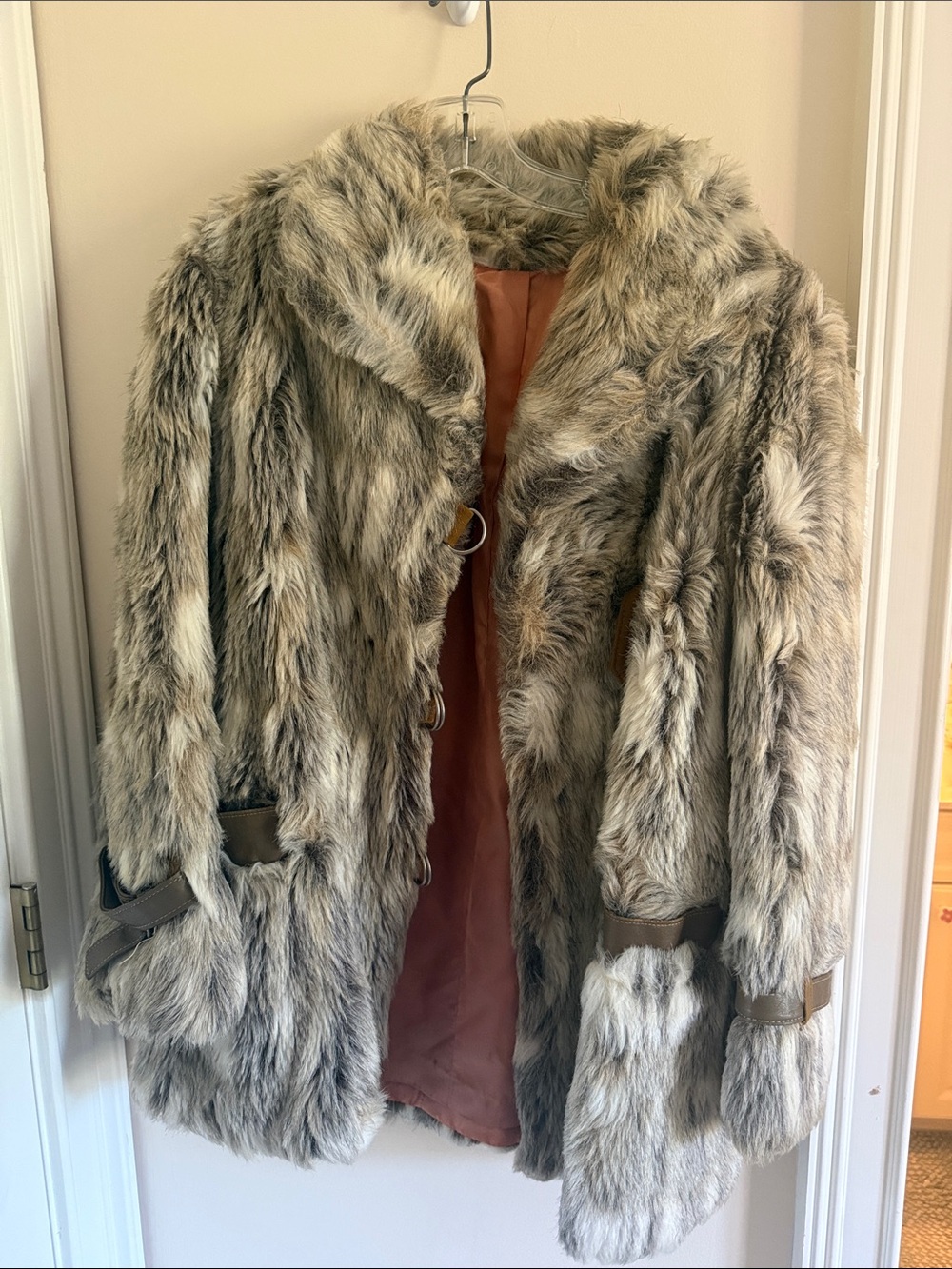Faux Fur Taupe Women's Coat - Luxurious Winter Jacket